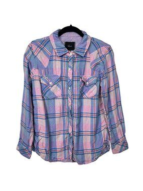 ✨3/$30 Rails M Plaid Button-Up Shirt Top Pink Blue